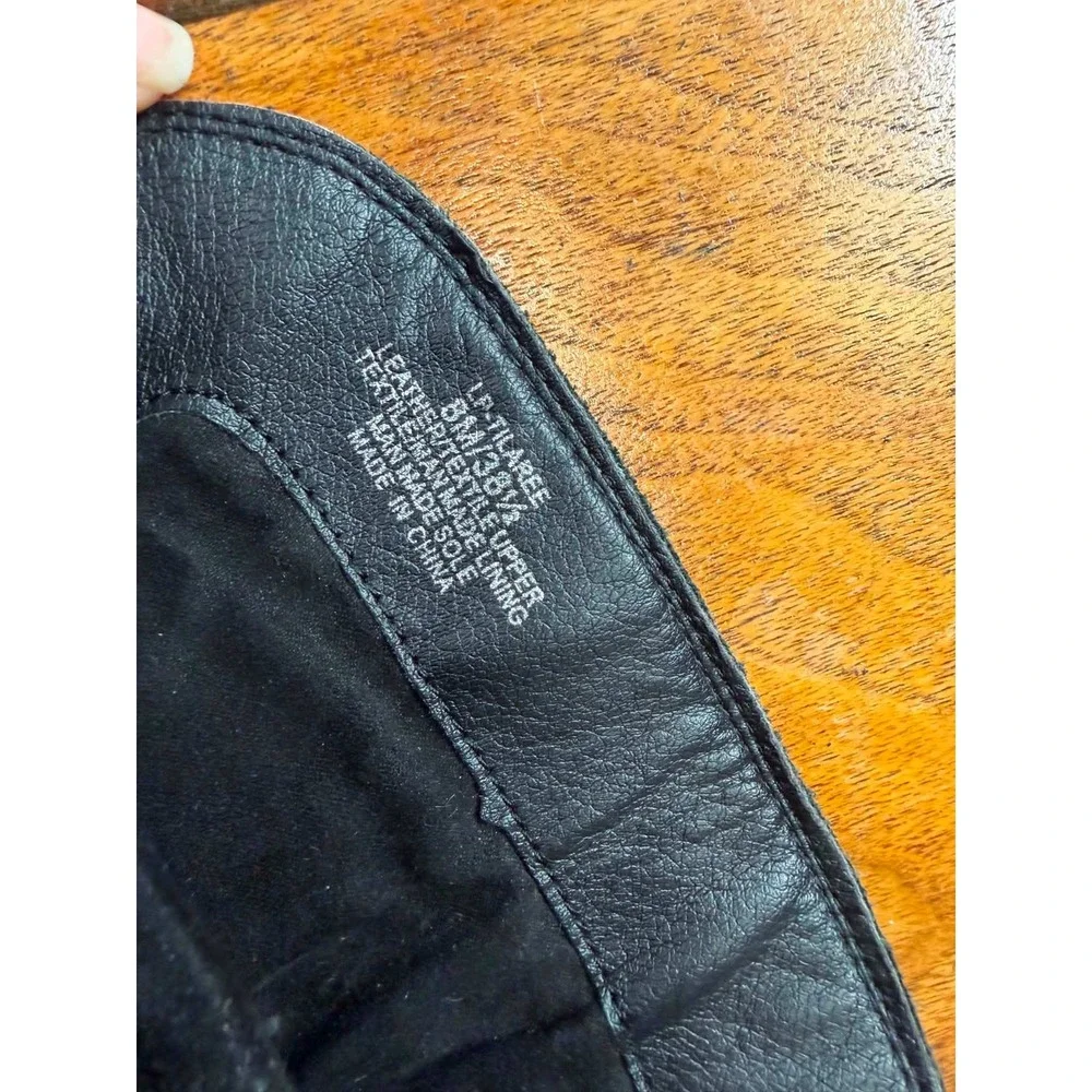Lucky Brand Tilaree Tall Boots Dark Green Leather Stretchy Back Block Heel 8M